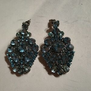 Elegant Blue Crystal Earrings
